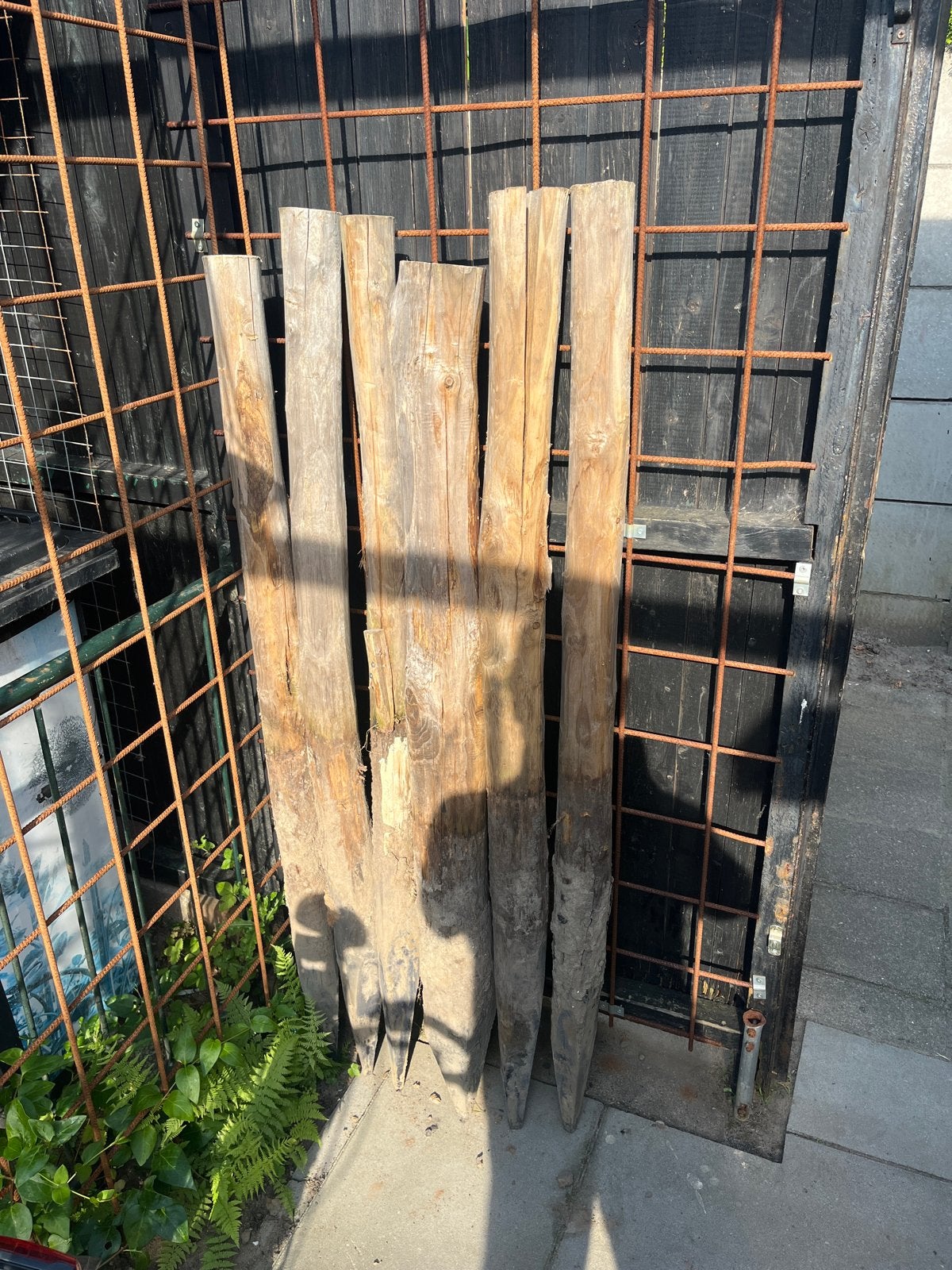 Houten palen voor tuin of constructie, Ophalen, Gebruikt, 180 tot 250 cm, Palen