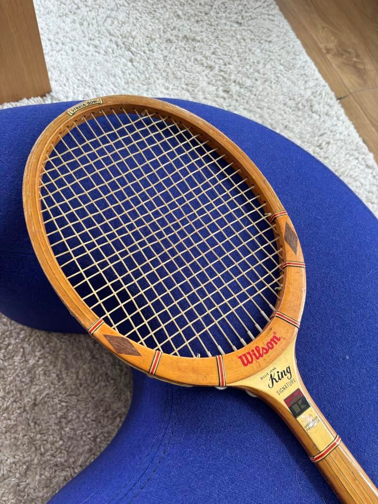 Vintage Wilson Billie Jean King Signature tennisracket, Sport en Fitness, Tafeltennis, Ophalen, Gebruikt, Overige typen