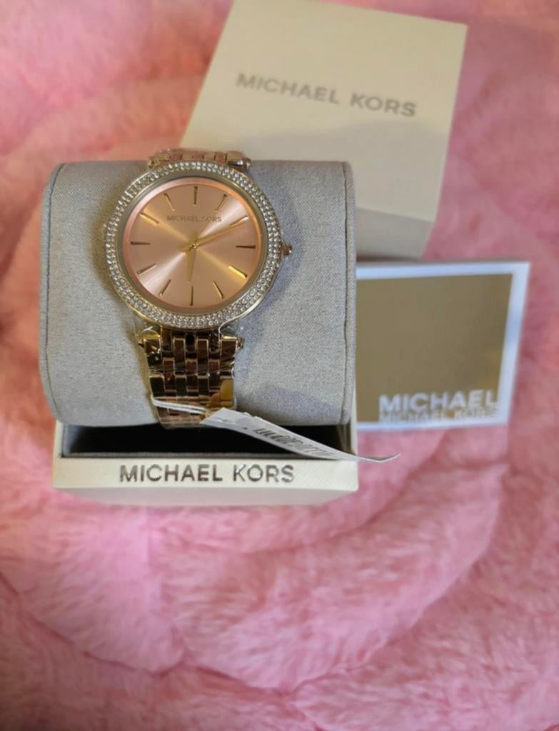 Michael kors dameshorloge goud rose 3507, Ophalen of Verzenden, Overige merken