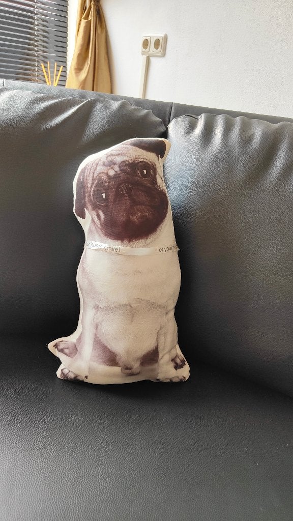 KARE Design Mopshond Sierkussen – Decoratief Pug Kussen, Ophalen, Zo goed als nieuw, Wit, Overige vormen