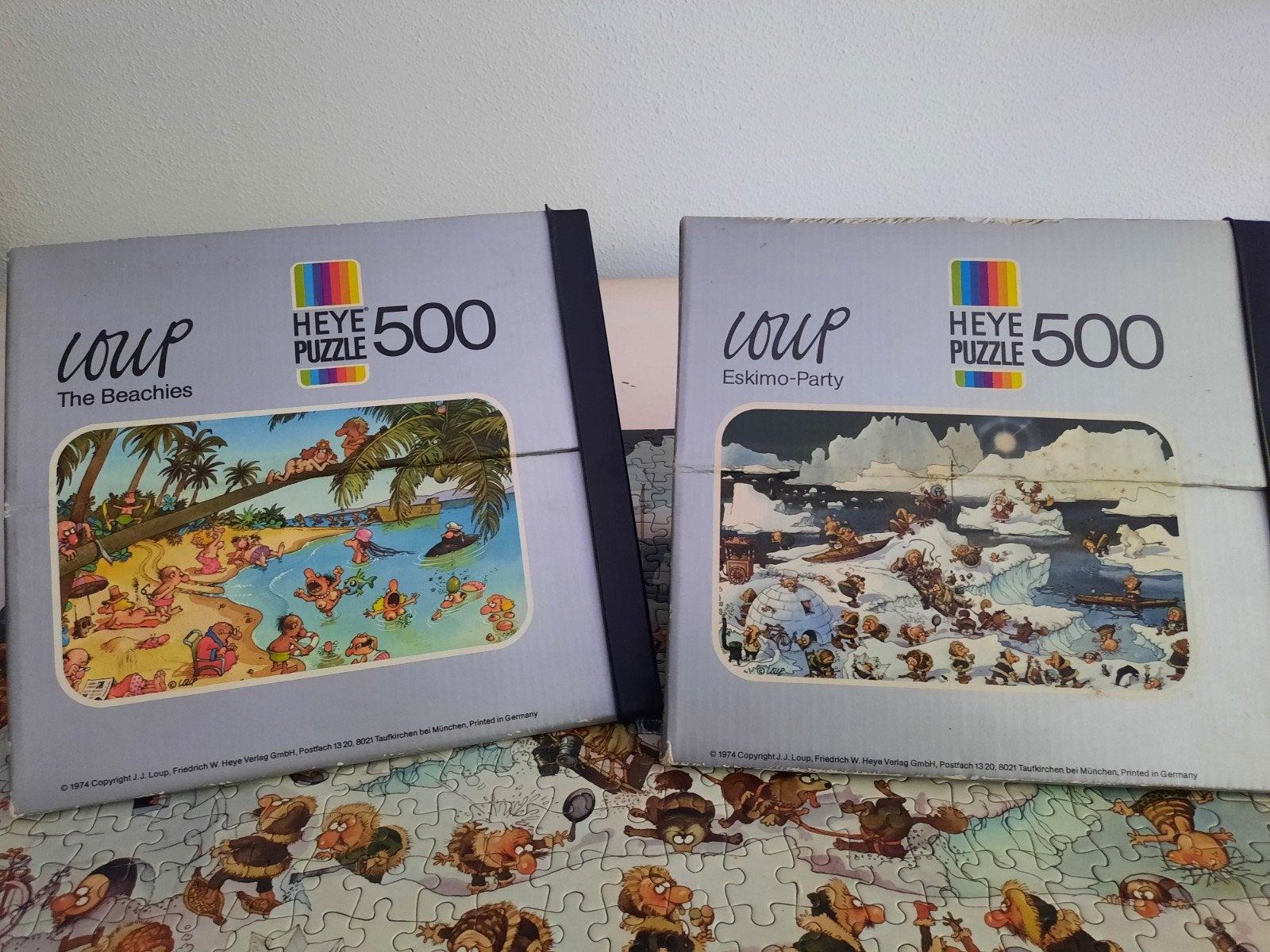 2 Loup Heye puzzels, Ophalen of Verzenden, 500 t/m 1500 stukjes, Zo goed als nieuw, Legpuzzel