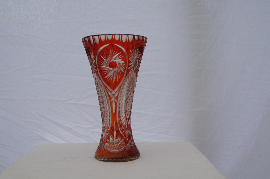 Vaas kristal ( Boheems, Antiek en Kunst, Antiek | Glas en Kristal, Ophalen of Verzenden