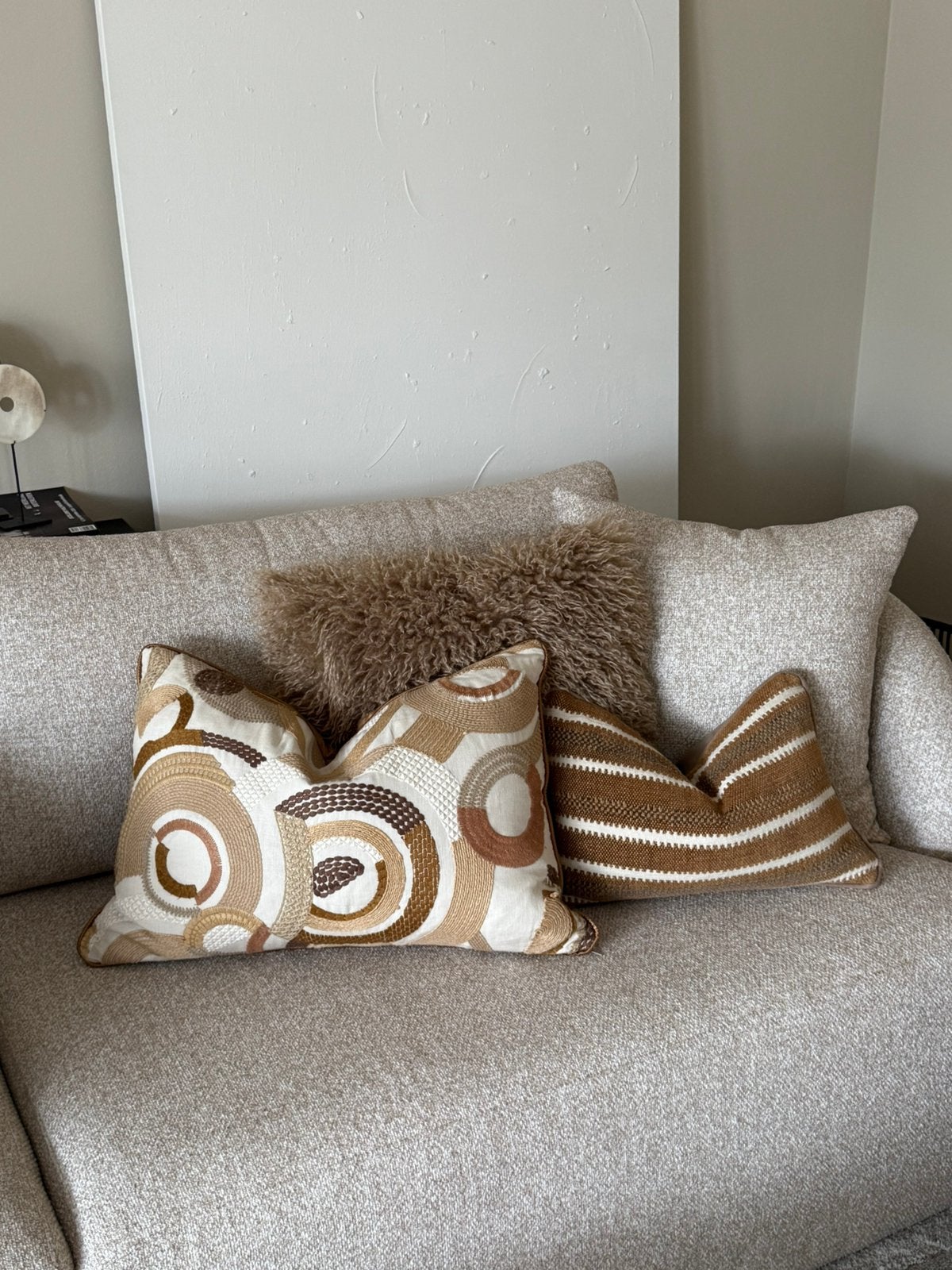 Luxe sierkussen Duran Interiors | 65x45 cm, Huis en Inrichting, Bruin, Ophalen of Verzenden, Zo goed als nieuw, Sierkussen