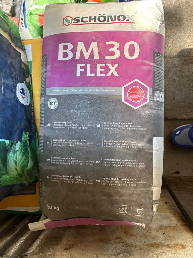6 zakken Schonox BM30 Flex € 20 per zak - Ongeopend, Ophalen, Nieuw