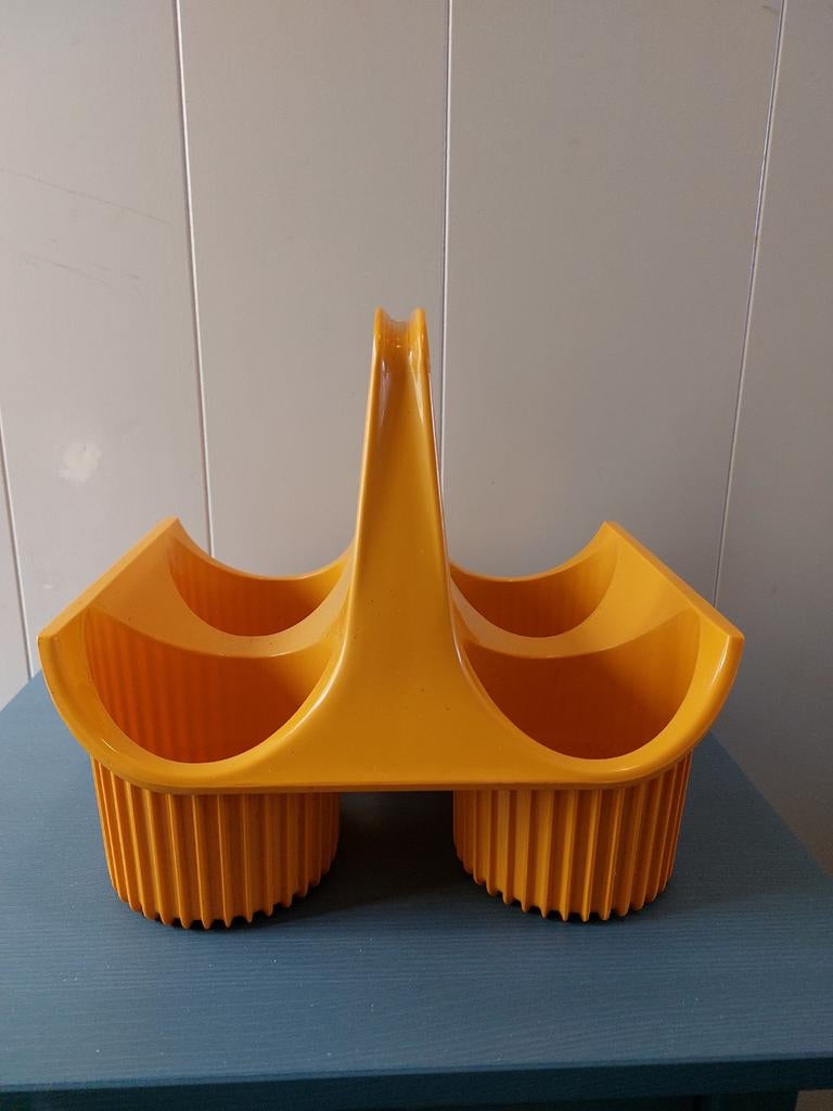 Vintage Curver flessenrek space age geel jaren 70, Ophalen of Verzenden, Huis en Inrichting