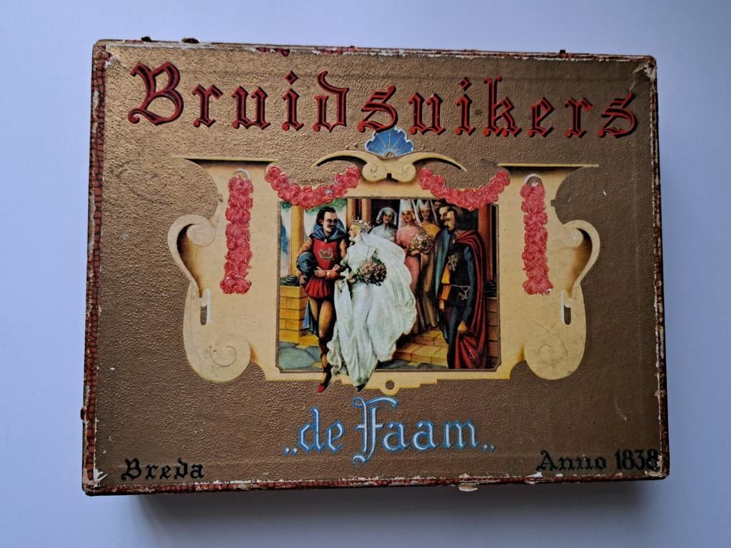 Bruidsuikerdoos de Faam Breda Poëzie Plaatjes zie beschr, Ophalen of Verzenden, Gebruikt