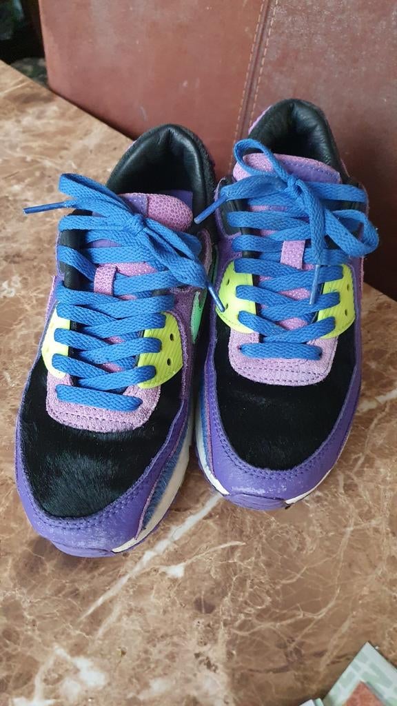 Nike Air Max 90 sneakers - Paars/Zwart/Blauw, Gebruikt, Verzenden, Nike, Jongen of Meisje