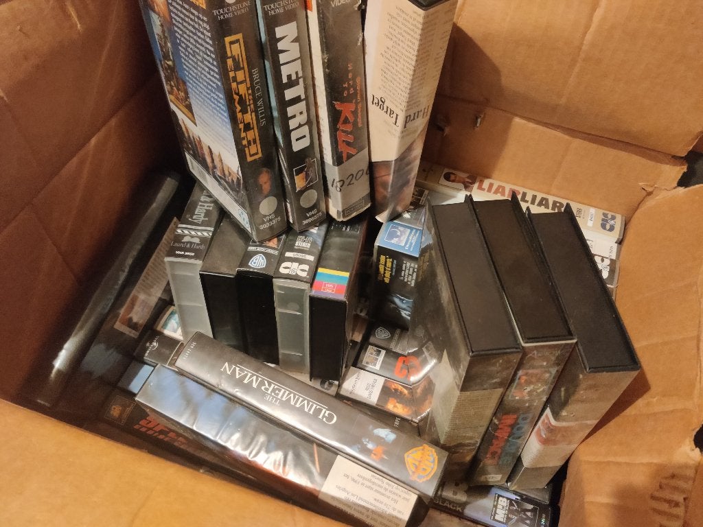 Grote collectie VHS-banden: Actie, Komedie, Sci-Fi, Cd's en Dvd's, Ophalen, Gebruikt, Overige genres, Vanaf 12 jaar