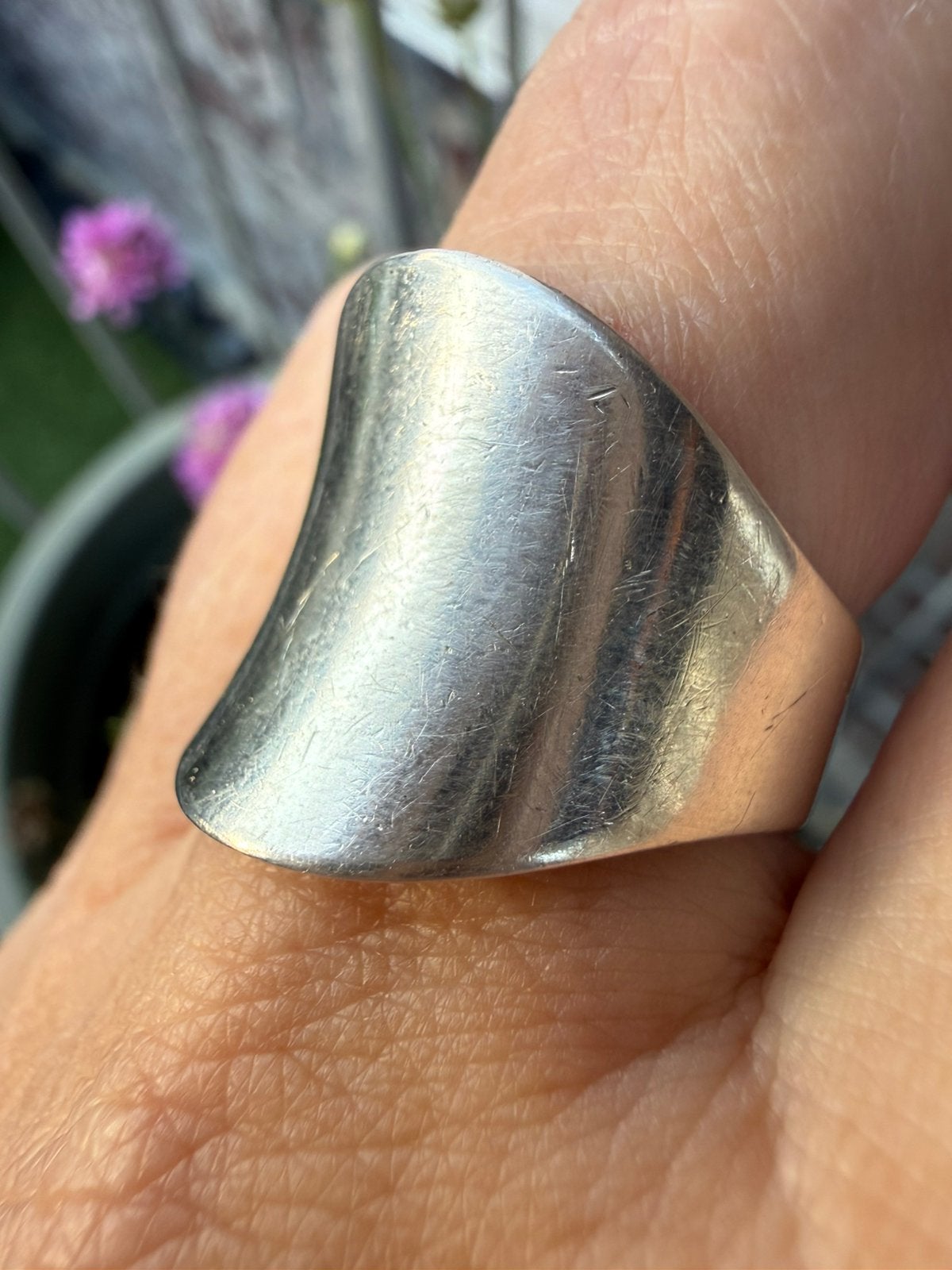 Foto 7 van H018/ Vintage Zilveren Statement ring Scandinavië 19 1/4
