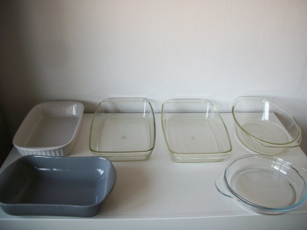 3x Grote Ovenschaal - Glas - 32 x 20 x 8 cm - zgan per stuk, Vivo, Ophalen of Verzenden, Overige stijlen, Aardewerk