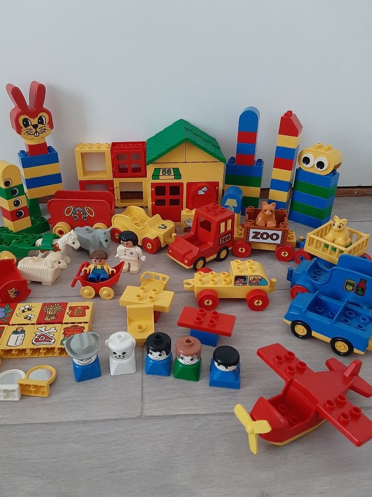 Duplo o.a  vintage postkantoor poppetjes dieren vliegtuig, Ophalen, Gebruikt, Duplo