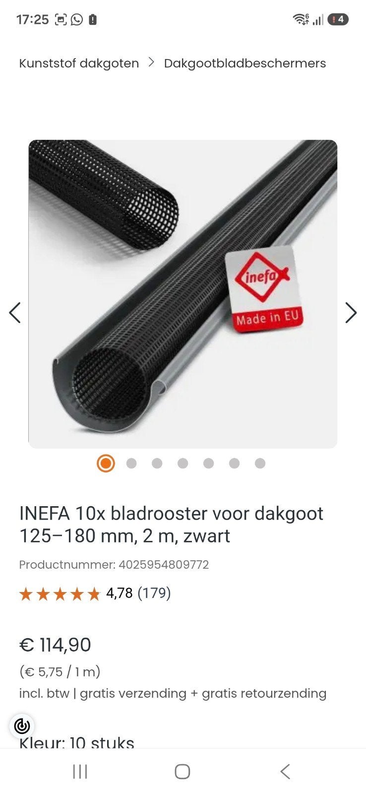 Bladroosters 10x voor dakgoot, Ophalen, Kunststof, Minder dan 3 meter, Nieuw