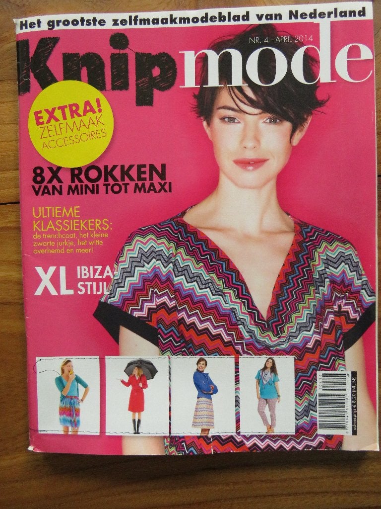 Knipmode april 2014  naaien mode 8x rokken, Hobby en Vrije tijd, Overige typen, Vrouw, Ophalen of Verzenden, Zo goed als nieuw