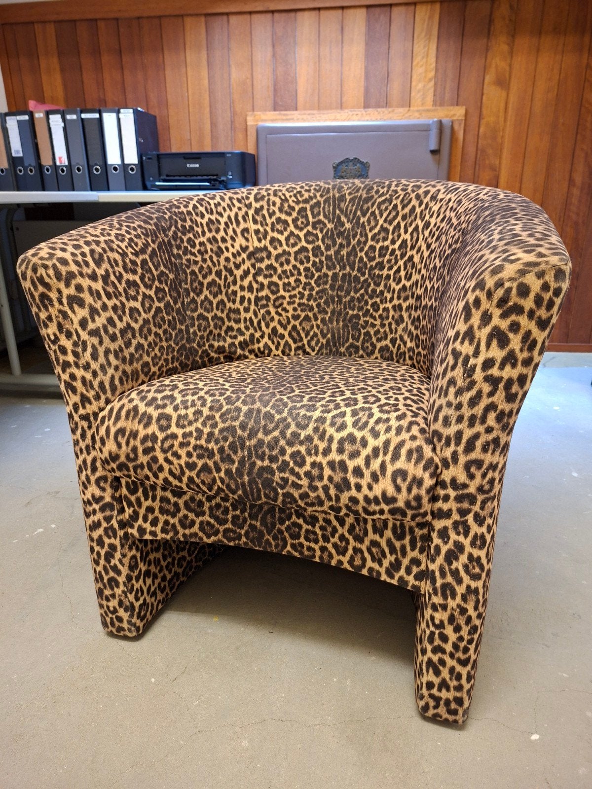 Leopardprint fauteuil - Comfortabele stoel met dierenprint, Gebruikt, 75 tot 100 cm, 75 tot 100 cm, Stof