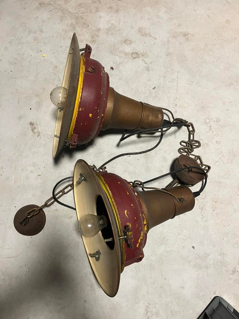 2 oude scheepslampen, Ophalen of Verzenden, Gebruikt
