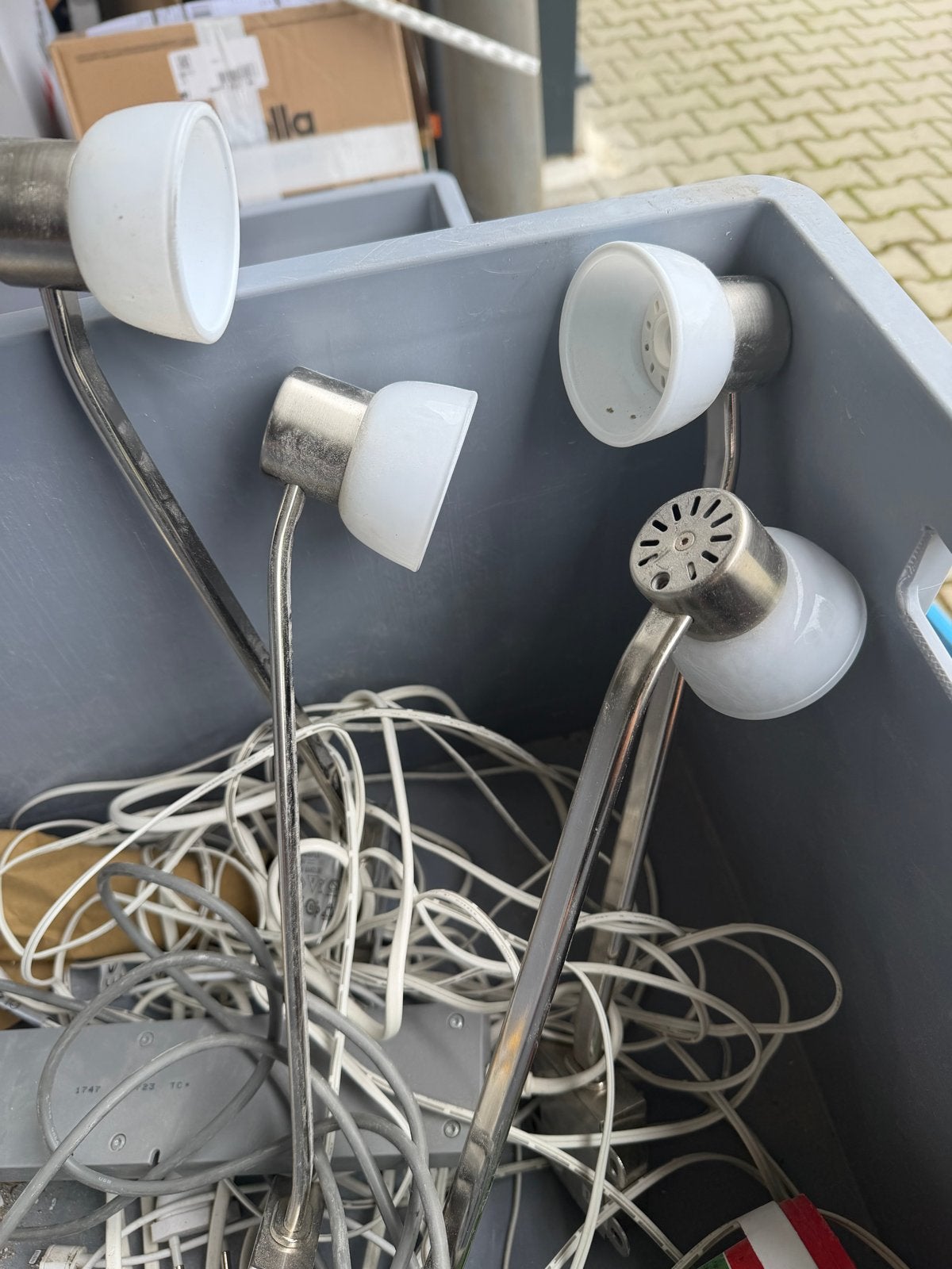 IKEA Lindshult kastlamp - Set van 4, Metaal, Wit, Gebruikt, Ophalen of Verzenden