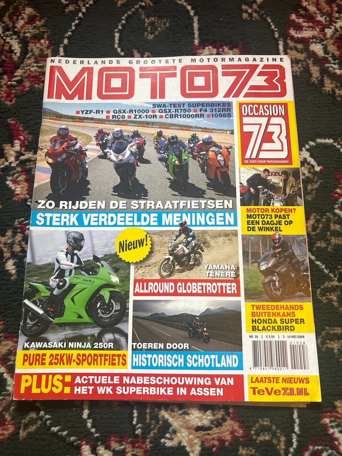 Moto73 Tijdschrift Mei 2008 - Superbikes & Motornieuws, Ophalen of Verzenden, Gelezen