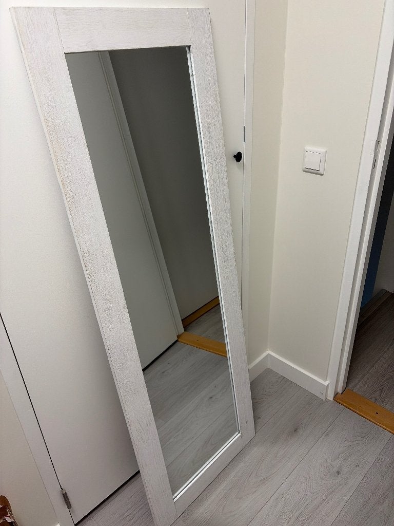 Spiegel wit, Ophalen, Gebruikt, 100 tot 150 cm, Rechthoekig