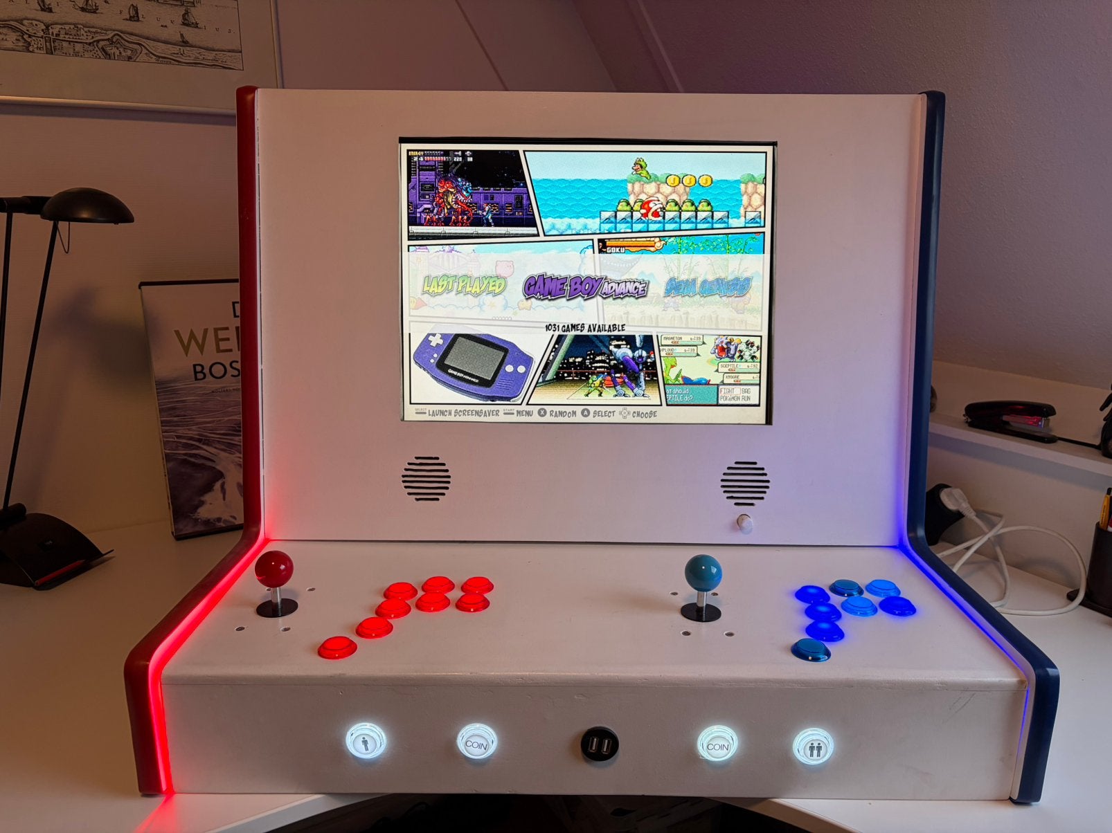 Unieke Arcade Kast – 2 spelers – Raspberry Pi – 1000+ games, Ophalen, Gebruikt