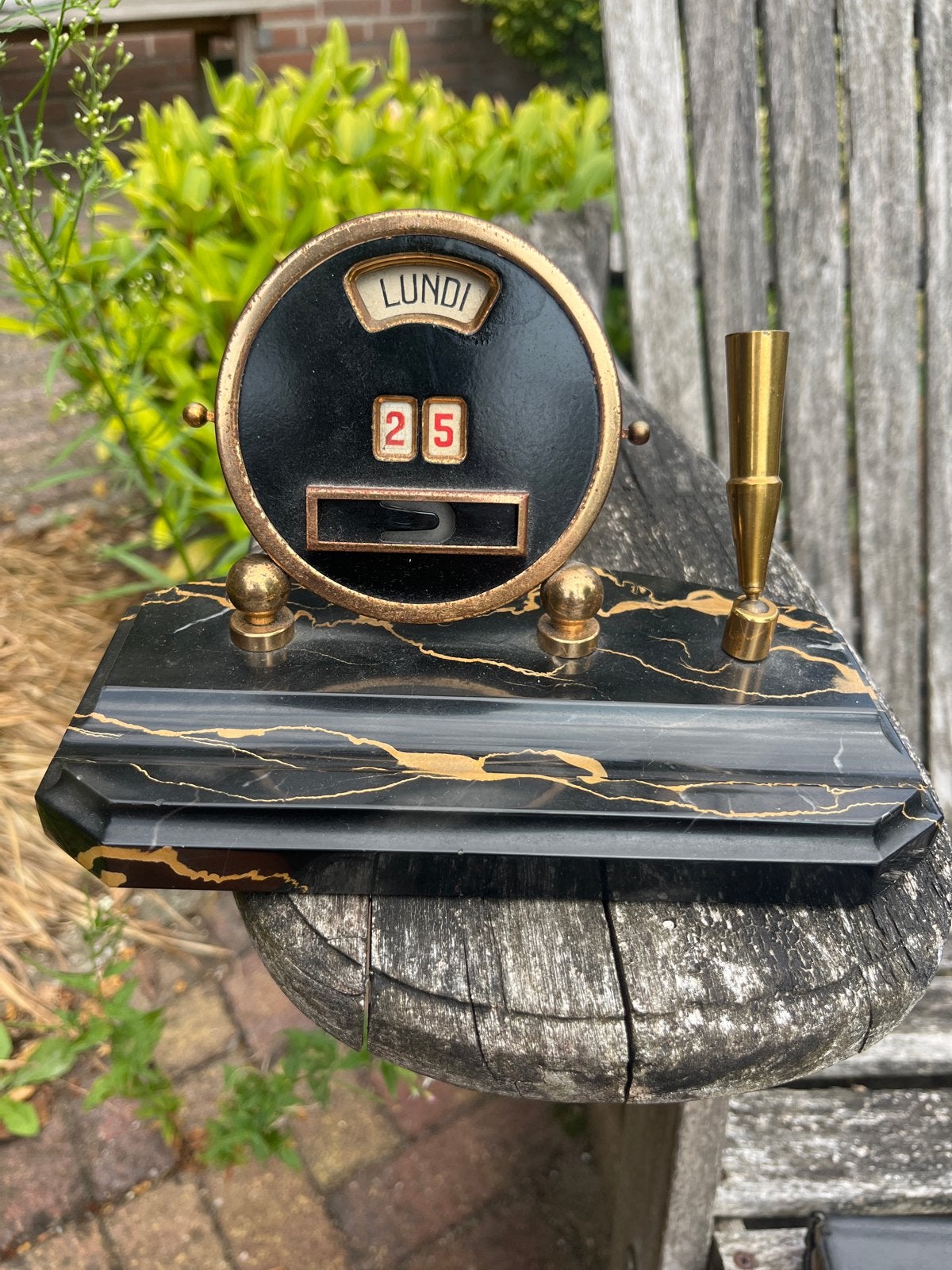 Vintage Buroset met Kalender en Pennenhouder, Antiek en Kunst, Ophalen of Verzenden