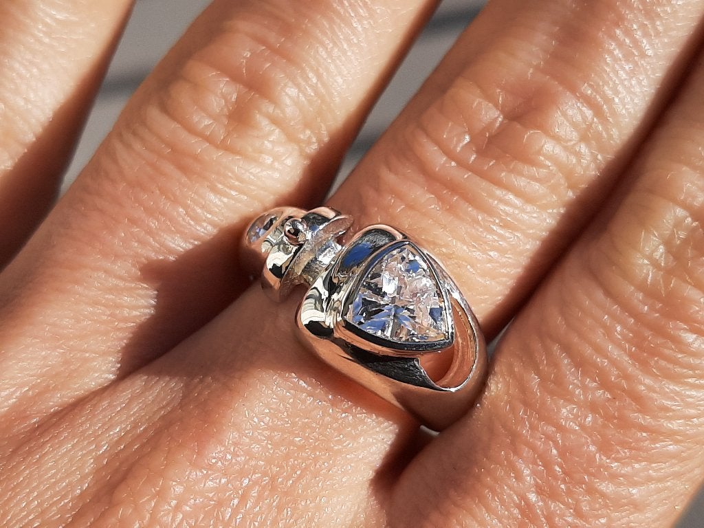 Vanoli - 925 zilveren design ring met witte topaas maat 18, Sieraden, Tassen en Uiterlijk, Ringen, Daiva1973@hotmail.com, 18 tot 19