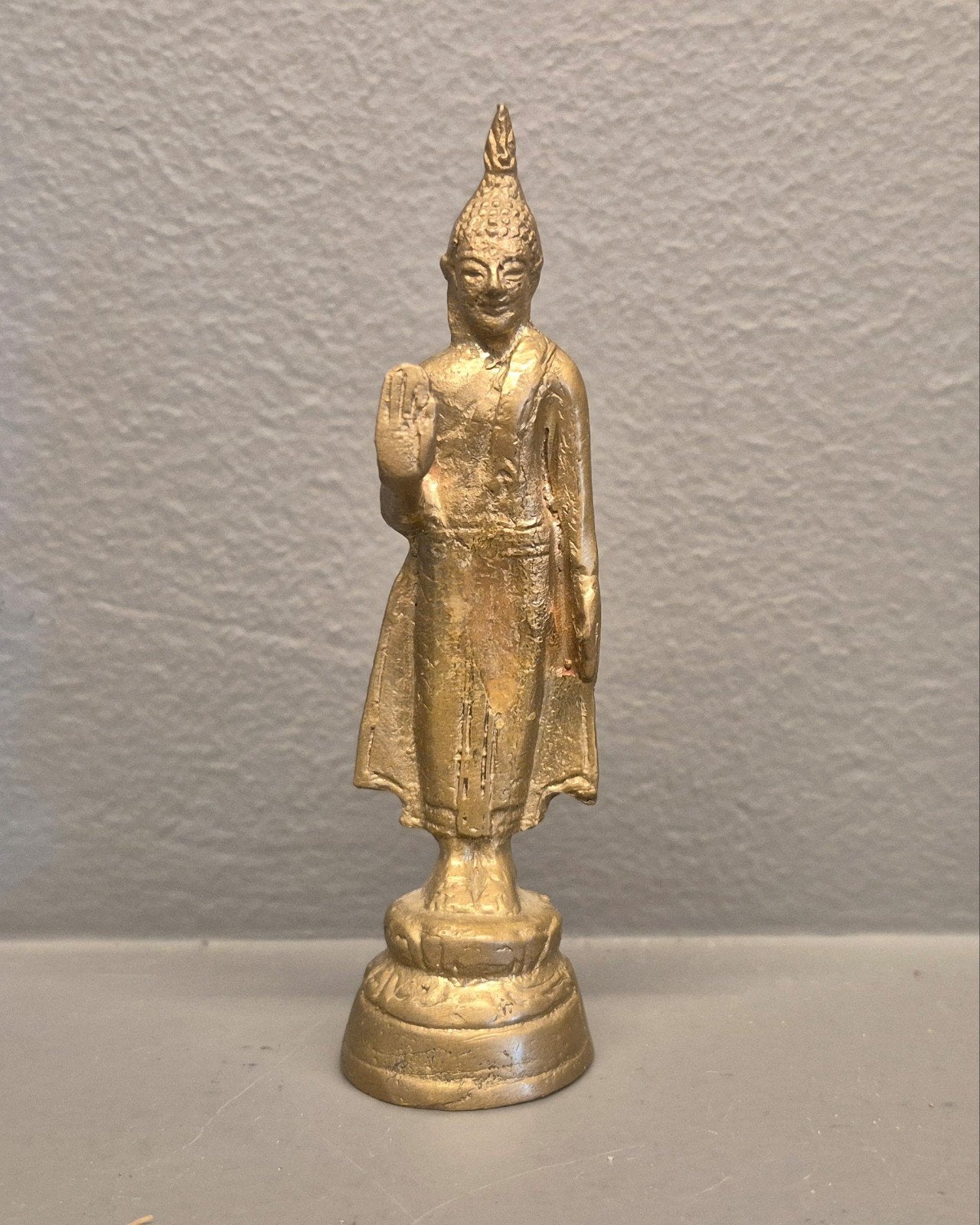 Vintage Boeddha beeldje, messing, 10 cm hoog, Ophalen of Verzenden