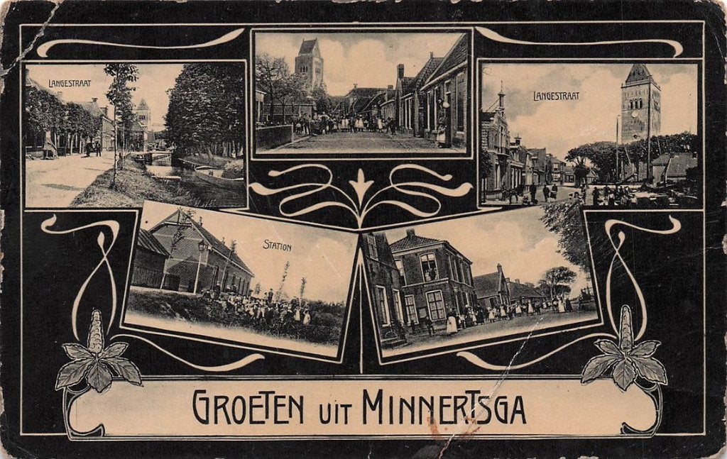 703-348-019 Groeten uit Minnertsga, Ophalen of Verzenden, Voor 1920, Friesland