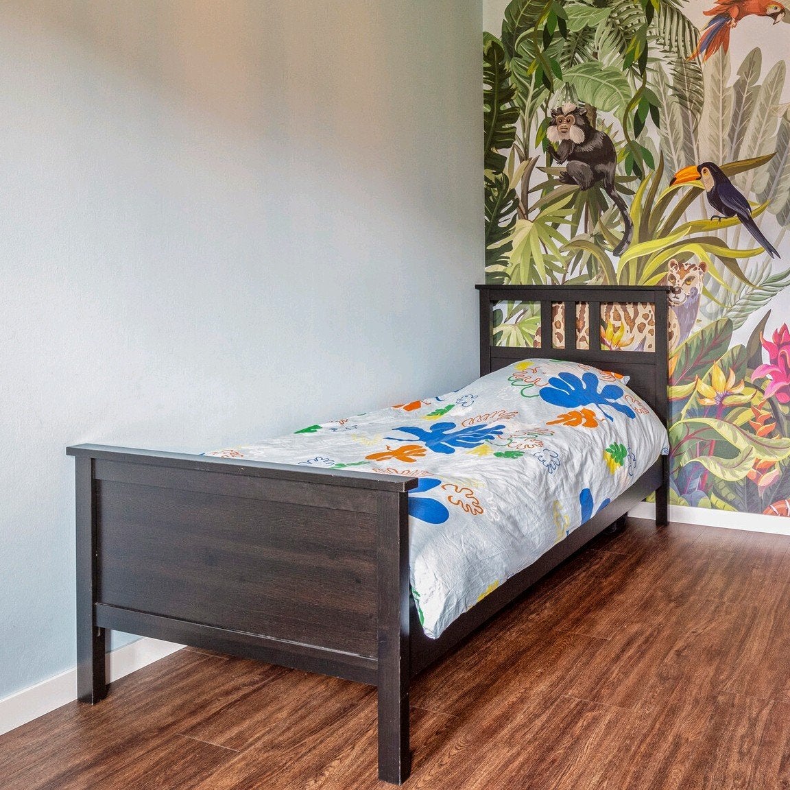 Eenpersoonsbed 90x200 cm -Ikea hemnes Zwart-bruin, Ophalen, Gebruikt, 90 cm, Eenpersoons