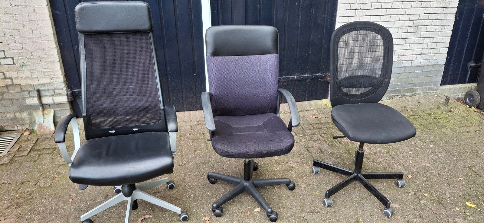 Diverse kantoorstoelen - ook per stuk te koop, Ophalen, Gebruikt, Zwart, Bureaustoel