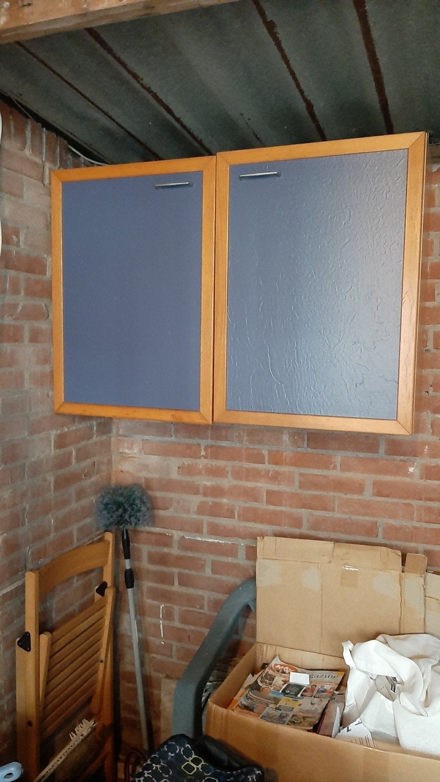 Mooie keukenkast, beuken/blauw, Huis en Inrichting, Keuken | Keukenelementen, Blauw, Minder dan 100 cm, 25 tot 50 cm, 50 tot 100 cm