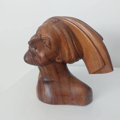 Oude houten beeld, H18cm, Ophalen of Verzenden