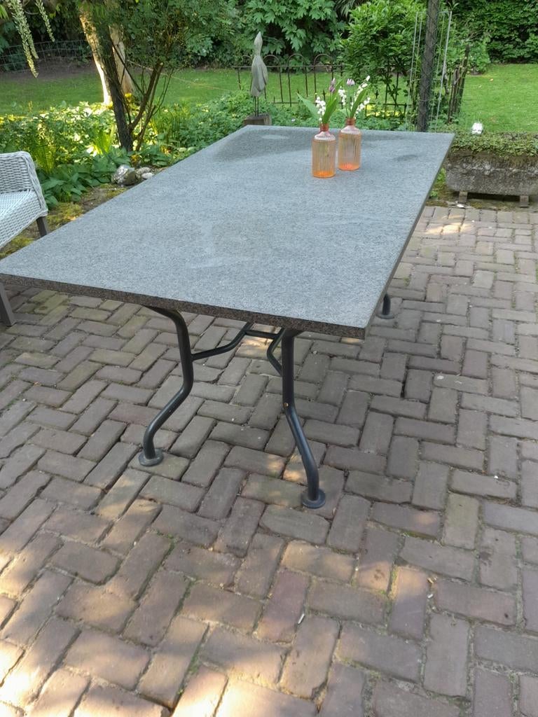 Tuintafel  Basalt, Ophalen of Verzenden, Zo goed als nieuw, Rechthoekig, Metaal