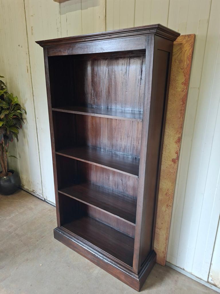 Koloniaal teakhouten boekenkast afm: 98x34m en 180cm hoog., Ophalen of Verzenden