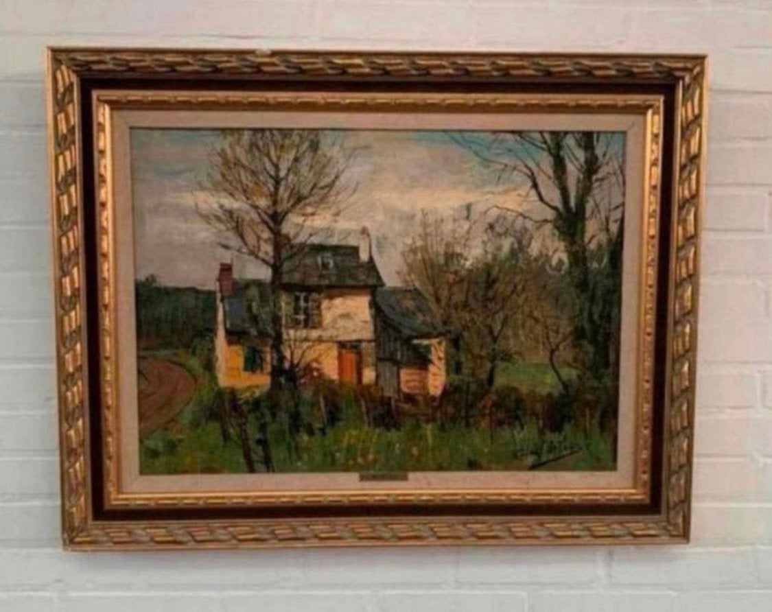 Schilderij Rafael Ortega landschap boerderij mooie kleuren., Ophalen of Verzenden