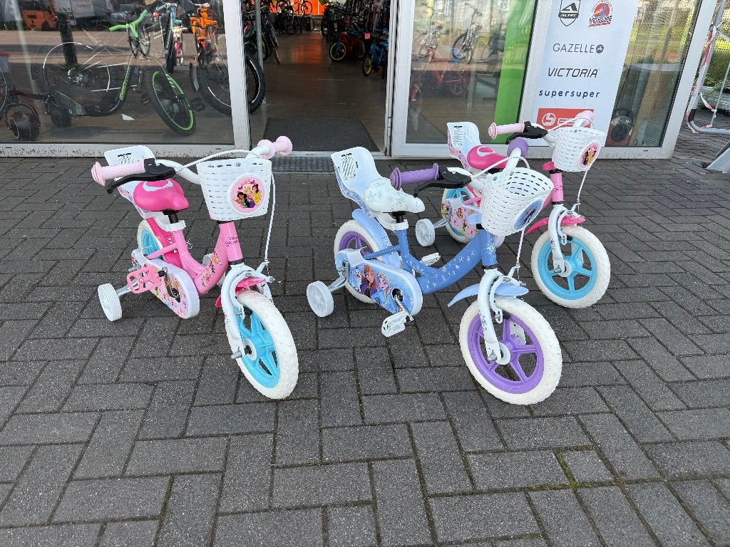 FIETSMASTER Disney Princess Kinderfiets – Meisjes 12 INCH, Terugtraprem, Zijwieltjes, Nieuw, Minder dan 16 inch
