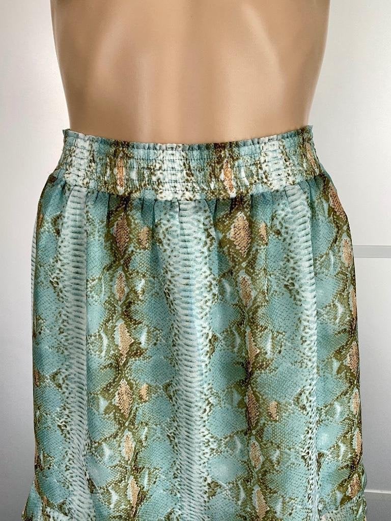 F655 Nieuw:  Esqualo mt 34=XS rok rokje groen/blauw turqoise, Blauw, Ophalen of Verzenden, Maat 34 (XS) of kleiner, Boven de knie