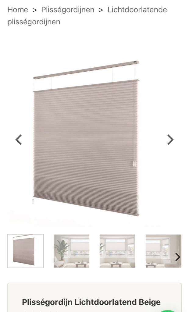 Dubbel plissegordijn 130x175 beige, 100 tot 150 cm, Beige, Nieuw, Ophalen of Verzenden