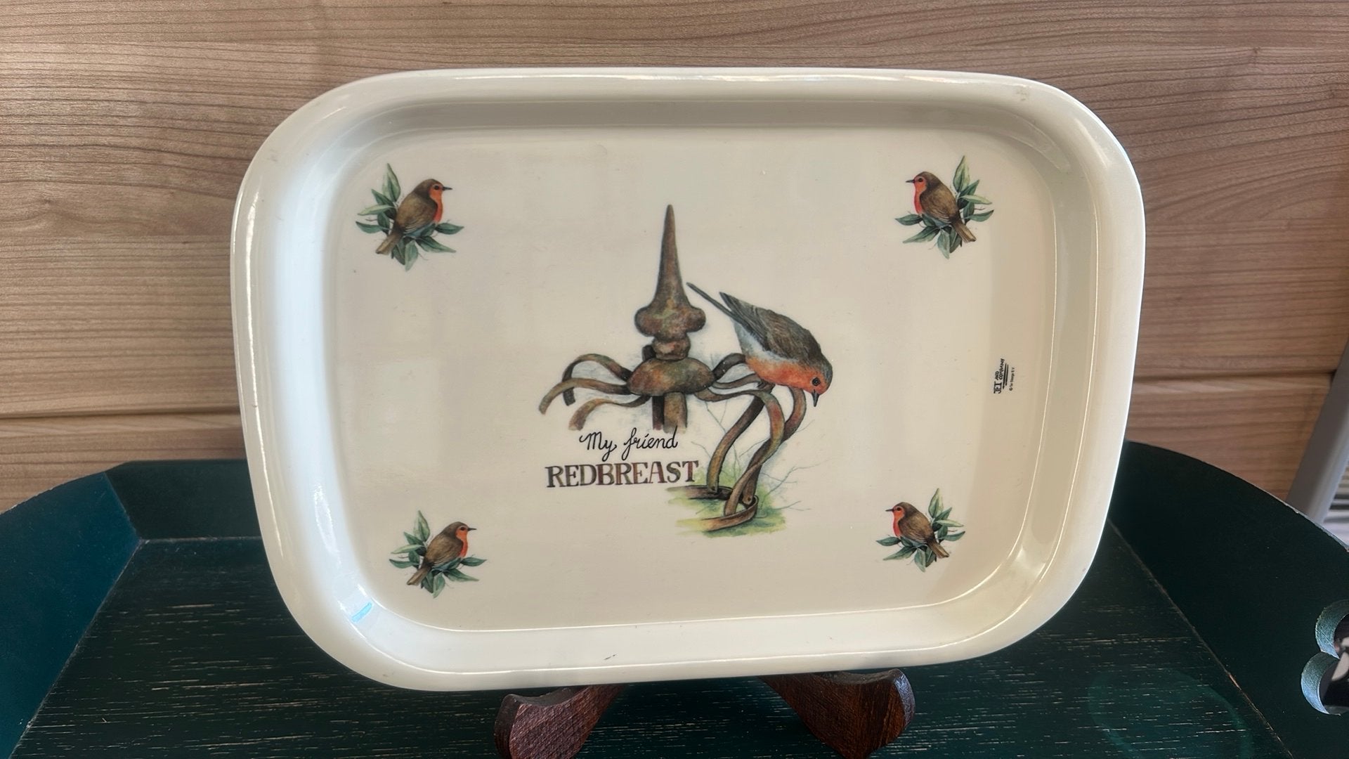 Jet ter Steege Dienblad Redbreast, klein, Melamine., Ophalen of Verzenden, Zo goed als nieuw, Rechthoekig