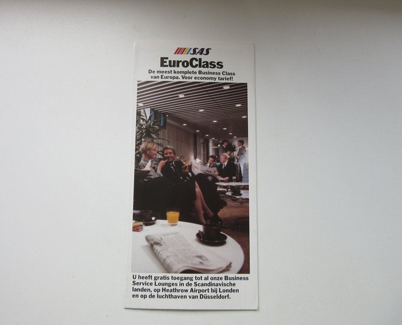 SAS Euroclass brochure De meest komplete business class, Verzenden, Zo goed als nieuw, Overige typen