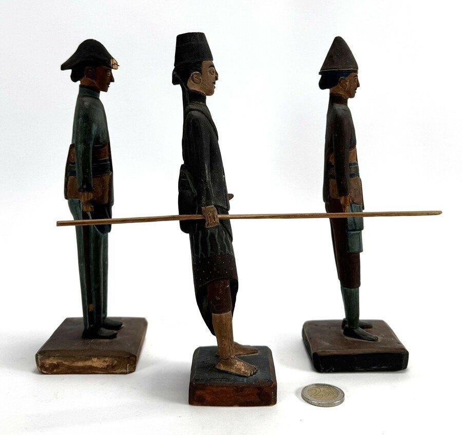 1457. Polychroom houten beelden - Indonesië, ca. 1930, Antiek en Kunst, Ophalen of Verzenden