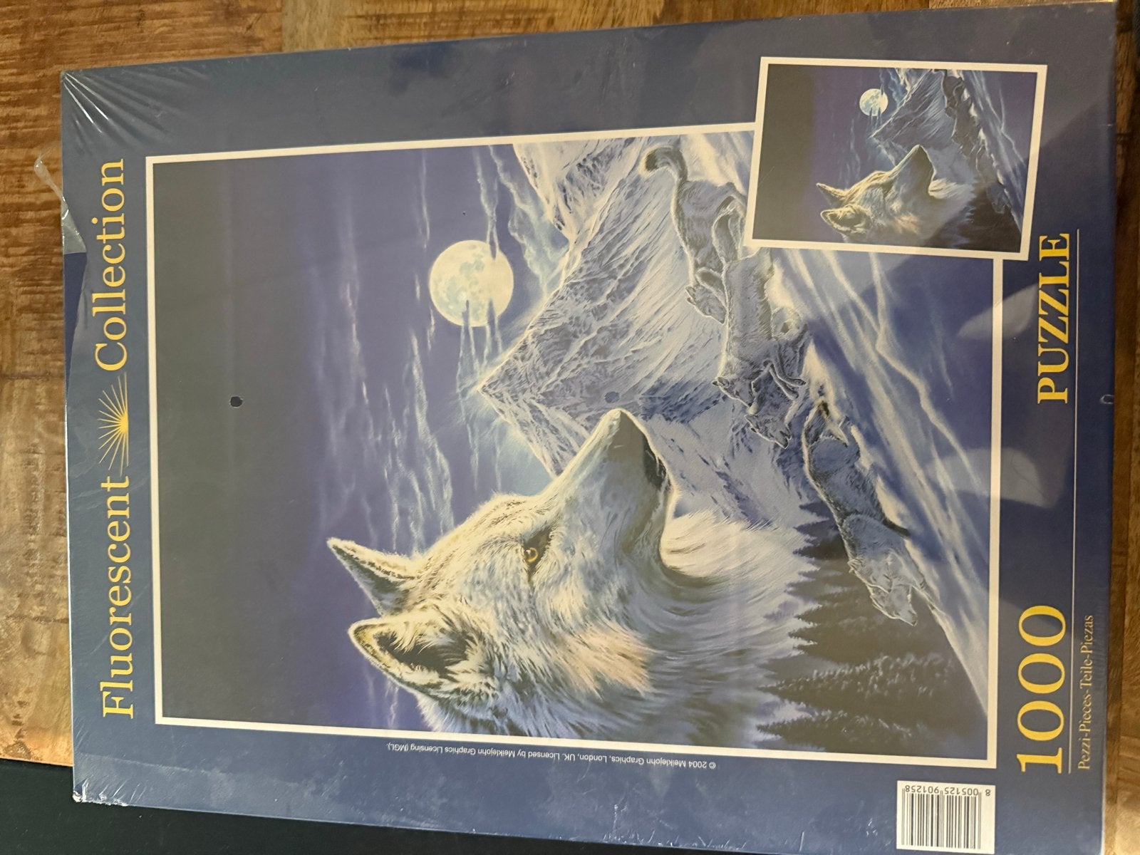 Fluorescerende Wolf Puzzel - 1000 Stukjes, Ophalen, 500 t/m 1500 stukjes, Nieuw, Legpuzzel
