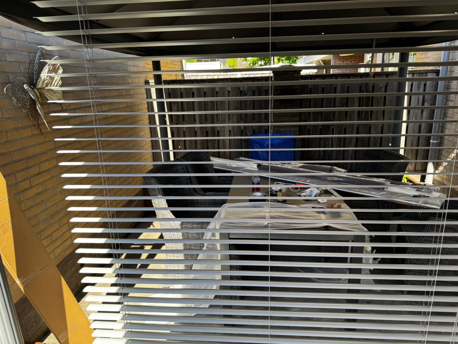 Luxaflex 50 mm aluminium grijs, Huis en Inrichting, Ophalen, Jaloezie, Metaal, Nieuw