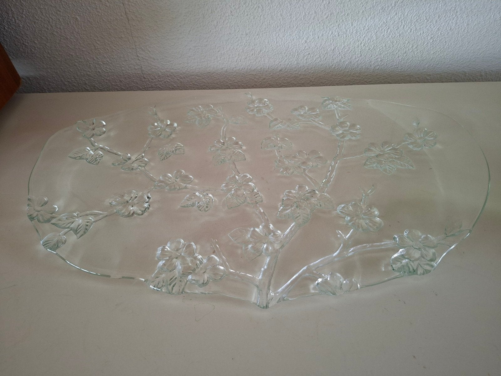 Serveerplateau Walther glas bloemen, Ophalen of Verzenden