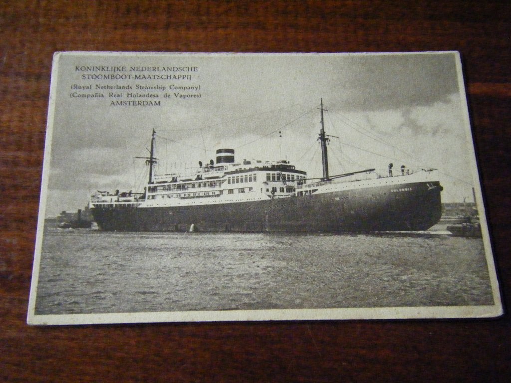 E40 - Amsterdam - KNSM - Schip m.s. Colombia - Mooi/Oud, Verzamelen, Ansichtkaarten | Nederland, Ophalen of Verzenden, 1940 tot 1960