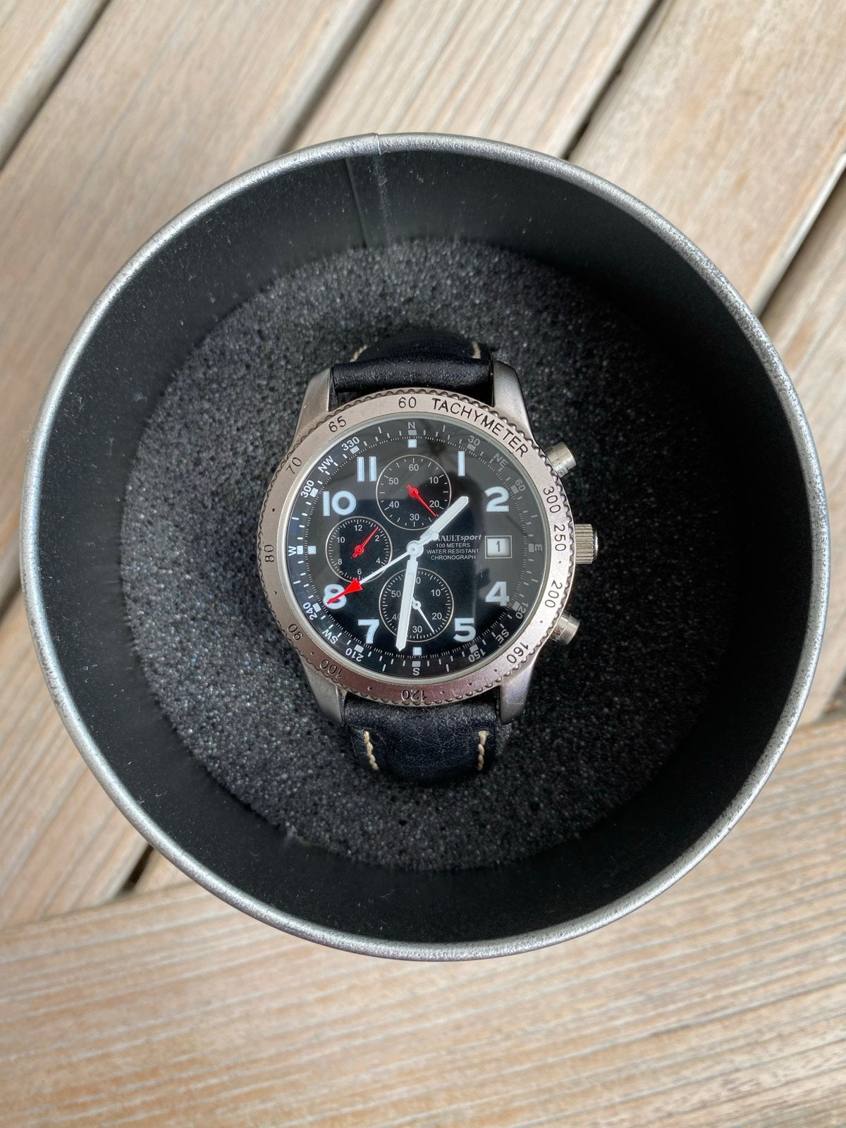 Renault Sport Chronograaf Horloge - Zo goed als nieuw, Overige merken, Leer, Staal, Polshorloge
