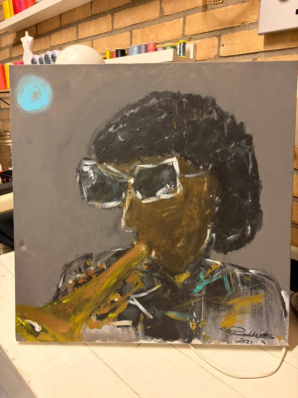 Schilderij | Miles Davis (Blue Note), Antiek en Kunst, Kunst | Schilderijen | Klassiek, Ophalen, Acrylverf, Overige stijlen, Doek