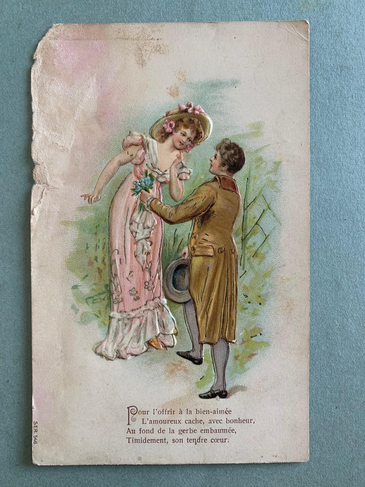 Romantiek - reliëf, Ophalen of Verzenden, Voor 1920, Gelopen, Overige thema's