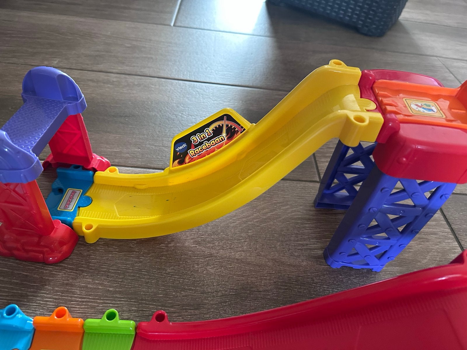 VTech 3-in-1 Racebaan met Raceauto - Zo goed als nieuw, Overige merken, Racebaan, Zelf te bouwen, Ophalen of Verzenden