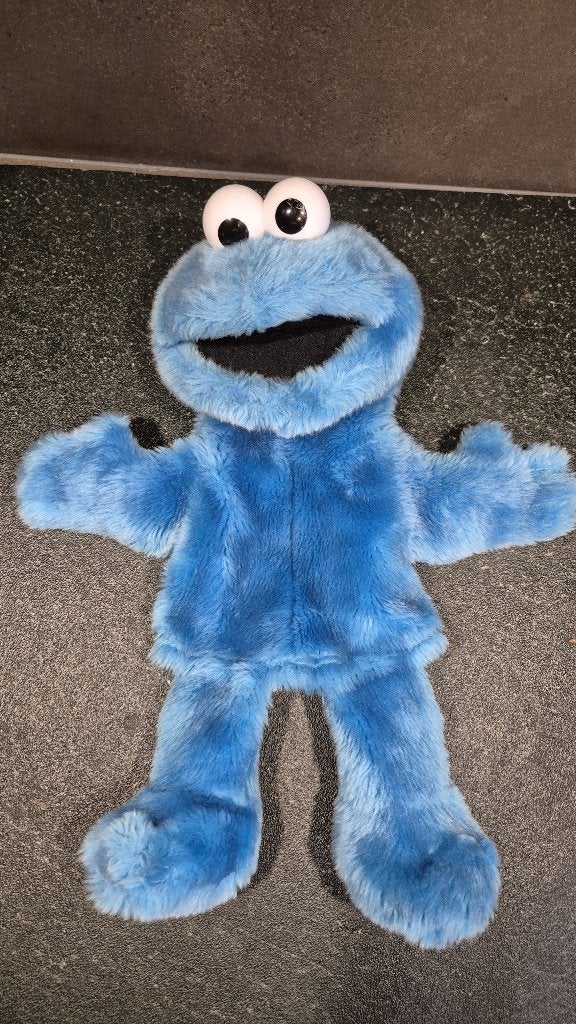 Koekiemonster handpop, Sesamstraat, 37 cm. (b) 5A11, Tweedehands verkoop, Tweedehands verkoop, Gebruikt, Overige typen