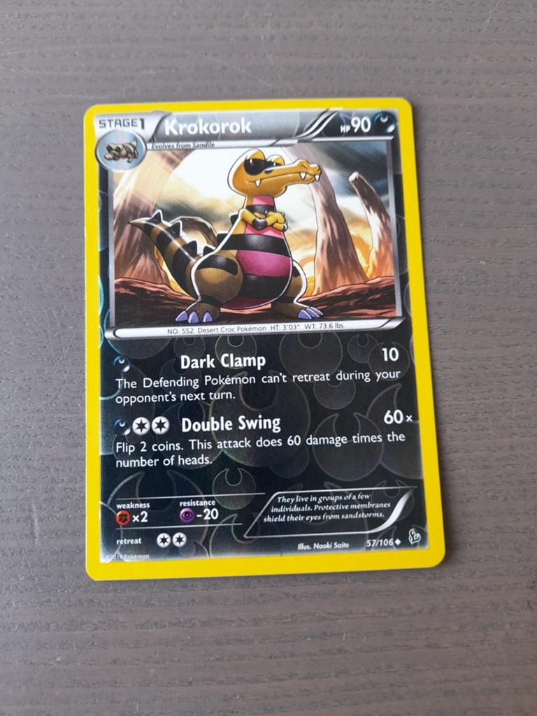 Flashfire 57/106 krokorok reverse, Ophalen of Verzenden, Gebruikt, Losse kaart, Foil